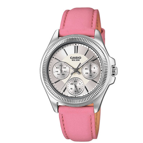 CASIO & VINTAGECasio LTP - 2088L - 4AVDF Women's Pink Leather Strap Watch – Silver DialWATCHESEcecile