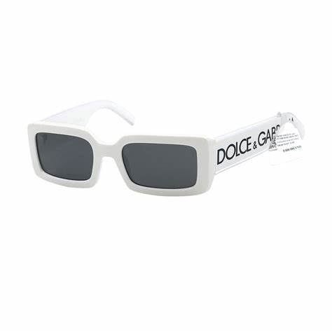 Dolce & Gabbana DG6187 3312/87 Unisex Sunglasses - White Frame, Dark Gray Lenses