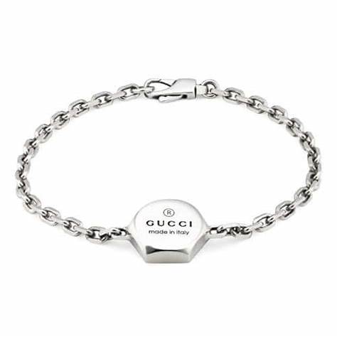 Gucci Trademark Hexagon Sterling Silver Bracelet - 17 cm