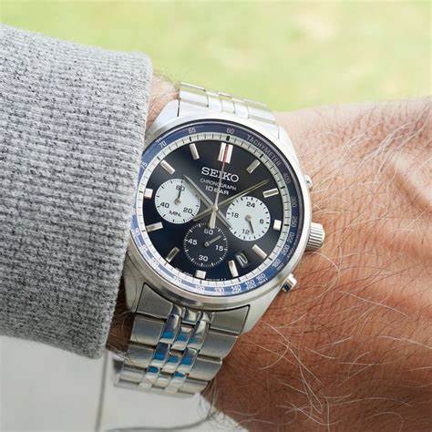 SEIKOSeiko SSB427P1 Men's Quartz Chronograph Watch - Blue Dial, Stainless Steel BraceletWATCHESEcecile