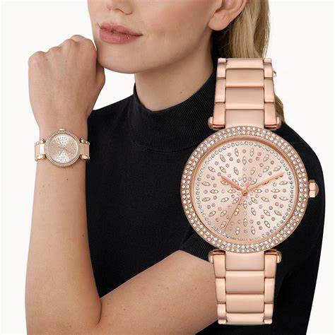 Michael Kors MK7286 Reloj Parker en tono oro rosa con cristal para mujer