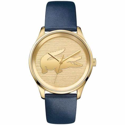 Orologio Lacoste 2000996 Donna - Cassa in oro, cinturino in pelle blu, 38mm