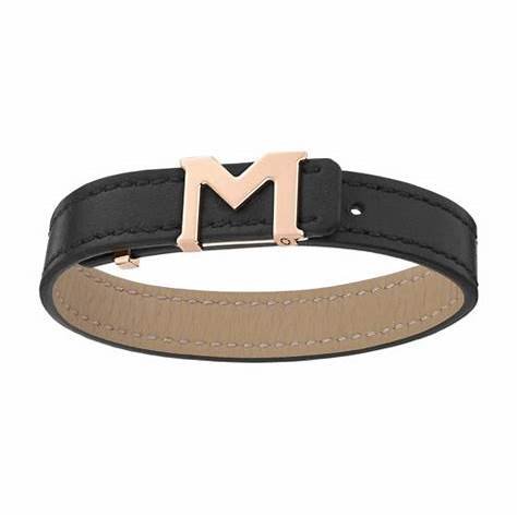 MONTBLANCMontblanc M_Gram 128659 Men's Bracelet - Black Leather with Rose Gold - Coated M Logo ClosureLEATHER GOODSEcecile