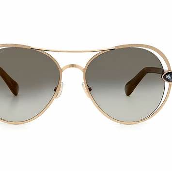 Jimmy Choo SARAH/S RHL-FQ Damen-Sonnenbrille - 56mm, Gold-schwarzer Rahmen mit grauen Verlaufsgläsern