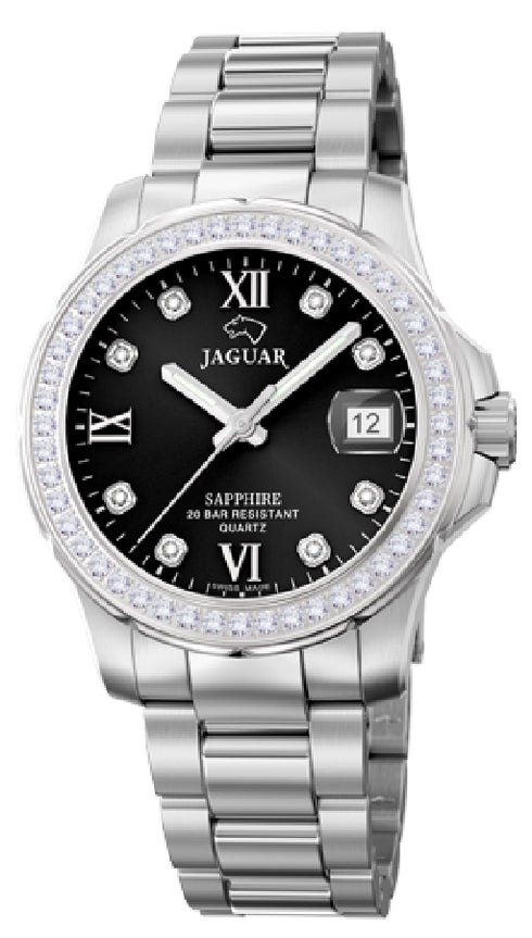 JAGUARJaguar J892/4 Women's Watch - Stainless Steel Bracelet, Black DialWATCHESEcecile