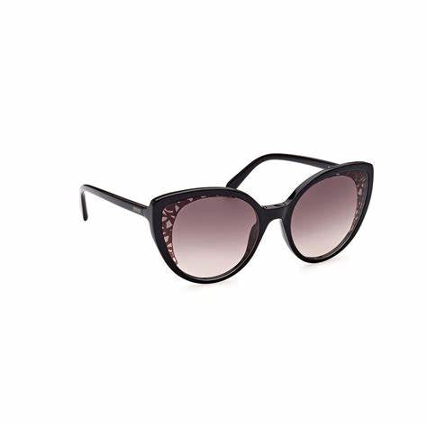 Emilio Pucci EP0182 5801F Gafas de Sol Mujer - Montura Negra, Lentes Marrón Degradado