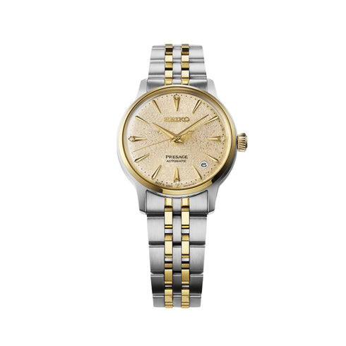 SEIKOSeiko Presage Cocktail Time SRPL64J1 'Frozen Banana Daiquiri' Women's Watch – 34mm Stainless Steel, Diamond Accents, Automatic Movement, 50M Water ResistanceWATCHESEcecile