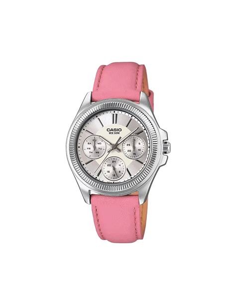 CASIO & VINTAGECasio LTP - 2088L - 4AVDF Women's Pink Leather Strap Watch – Silver DialWATCHESEcecile