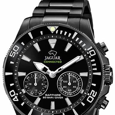Jaguar Connected J929/1 Reloj inteligente híbrido para hombre - Acero inoxidable PVD negro, esfera negra
