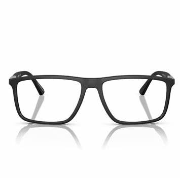 Emporio Armani EA3221 5001 56 Men's Eyeglasses - Matte Black and Aluminium Frame, Clear Lenses