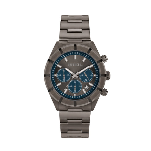 BREILBreil B12H TW2073 Men's Chronograph – Grey Sunray Dial, Blue Subdials, 42mm Steel BraceletWATCHESEcecile