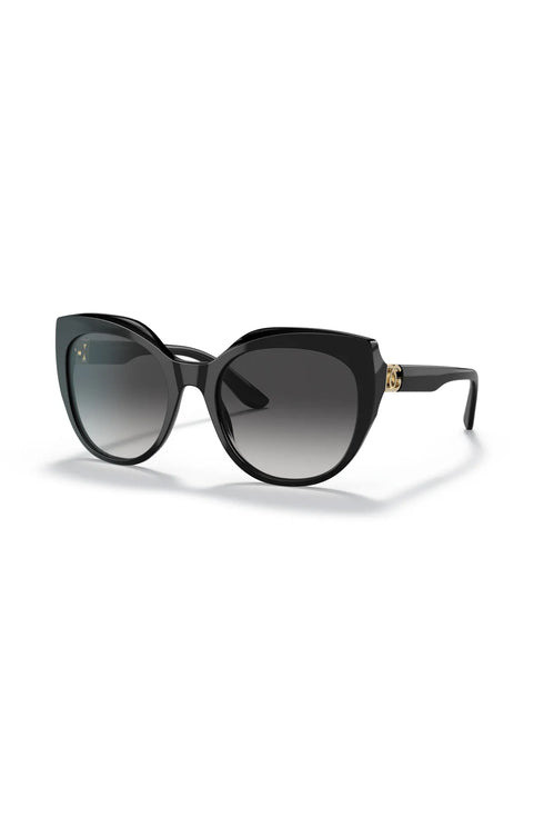 Dolce & Gabbana DG4392 501/8G Gafas de Sol Mujer - Montura Negra, Lentes Gris Claro Degradado
