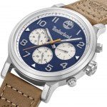 TIMBERLANDTimberland Pancher TDWGF0028904 Men's 46mm Blue Dial Quartz Watch – Brown Leather StrapWATCHESEcecile
