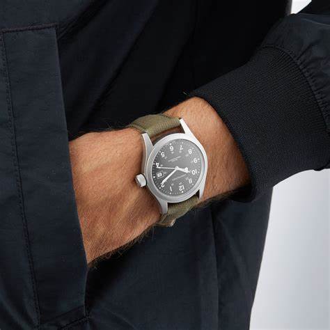 Hamilton Khaki Field Mechanical H69439363 - 38mm Stainless Steel, Green Dial, Green NATO Strap