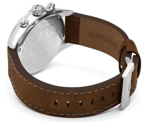 TIMBERLANDTimberland Ashmont TBL15249JS/02 Men's 46mm Black Dial Quartz Watch, Brown Leather StrapWATCHESEcecile