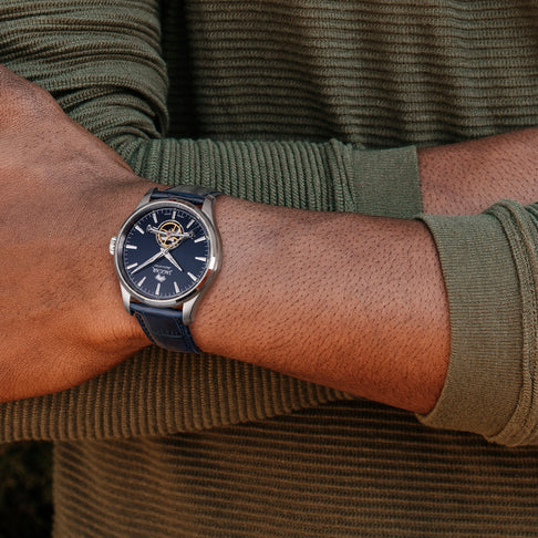 Jaguar J966/3 Reloj automático hombre - Esfera azul, correa de piel azul