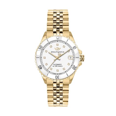 Philip Watch Caribe Diving Automatic 10034633 –Stainless Style ,Gold Dial