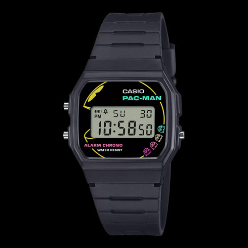 CASIO & VINTAGECasio Vintage PAC - MAN F - 91WPC - 1AER Digital Watch – Black Resin Band, Retro Gaming DesignWATCHESEcecile