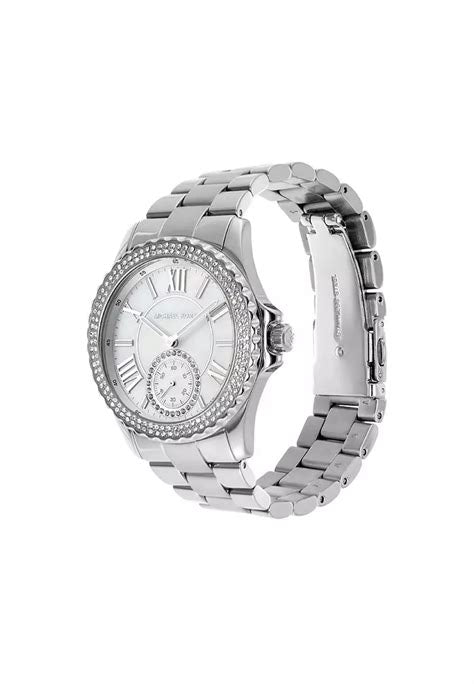 Michael Kors Everest MK7403 Damenuhr - Silber Edelstahl, Perlmutt-Zifferblatt