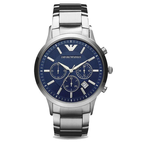 Orologio cronografo Emporio Armani AR2448 - Quadrante blu, bracciale in acciaio