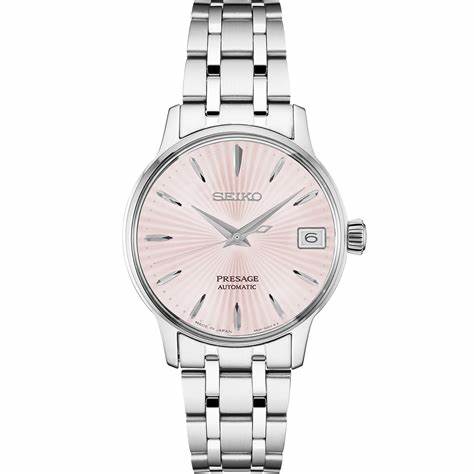 SEIKOSeiko Presage SRP839J1 Cocktail Time Automatic Women's Watch - Pink Dial, Stainless Steel BraceletWATCHESEcecile