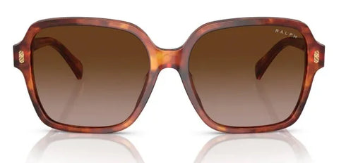 Ralph by Ralph Lauren RA5304U 6011/13 Lunettes de soleil carrées pour femme - monture havane orange, verres dégradés marron