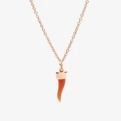DODODodo Charm Corno in Oro Rosa e Corniola DMC5014HORNXCY09R - Portafortuna ItalianoJEWELRYEcecile