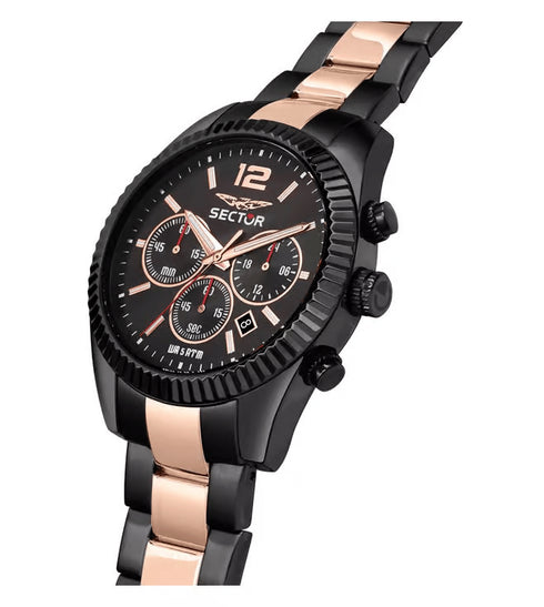 SECTORSector 240 R3273640026 Men's Chronograph – 41mm Black & Rose Gold, QuartzWATCHESEcecile