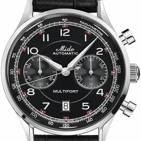 MIDOMido Multifort Patrimony Chronograph M040.427.16.052.00 - 42mm Stainless Steel Case, Black Dial, Leather StrapWATCHESEcecile