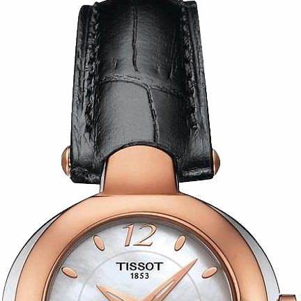 Tissot Organdy Lady Oro de 18 quilates T9162094611701 - Esfera de nácar, correa de piel negra