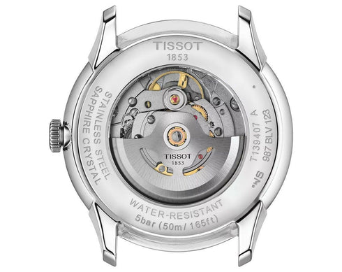 TISSOTTissot Chemin des Tourelles Powermatic 80 42mm Men's Watch – Blue Dial, Stainless Steel Bracelet, Swiss AutomaticWATCHESEcecile