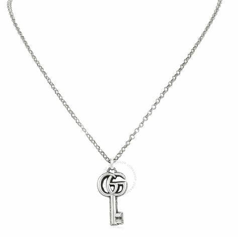 GUCCIGucci GG Marmont Sterling Silver Key Necklace (Model YBB627757001)JEWELRYEcecile