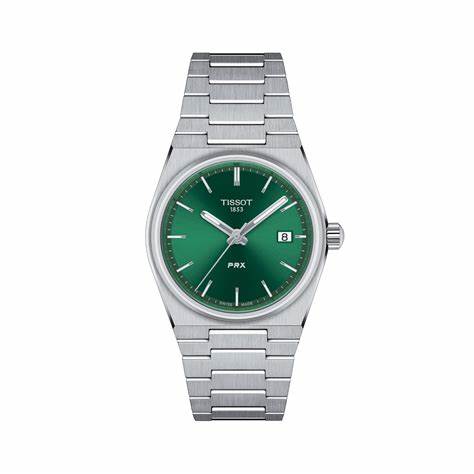 Tissot PRX T137.210.11.081.00 Reloj de cuarzo unisex - 35mm Acero inoxidable, esfera verde