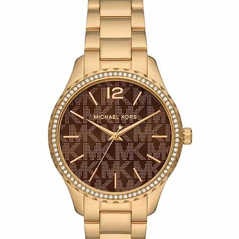 Michael Kors Layton MK7296 Women's Watch - Gold-Tone, Logo Dial