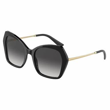 Dolce & Gabbana DG4399 501/8G 56 Women's Butterfly Sunglasses - Black Frame, Gray Gradient Lenses