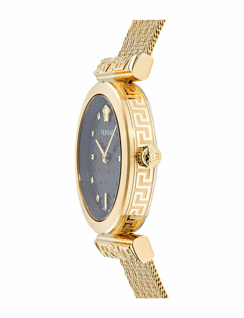 Versace Regalia VE6J00723 Women's Watch - Gold-Tone Stainless Steel Case, Black Dial, 34mm
