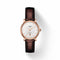 TISSOTTissot Carson Premium Automatic Lady Women's Watch - Silver Dial, Rose Gold PVD Case, Brown Leather StrapWATCHESEcecile