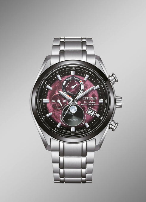 Reloj Citizen BY1018-80X Super Titanium Moonphase - Esfera roja