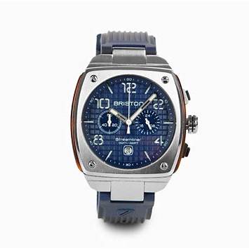 BRISTONBriston Streamliner Urban 22142.S.T.15.RNB – 42mm Chronograph, Navy Dial, Rubber StrapWATCHESEcecile