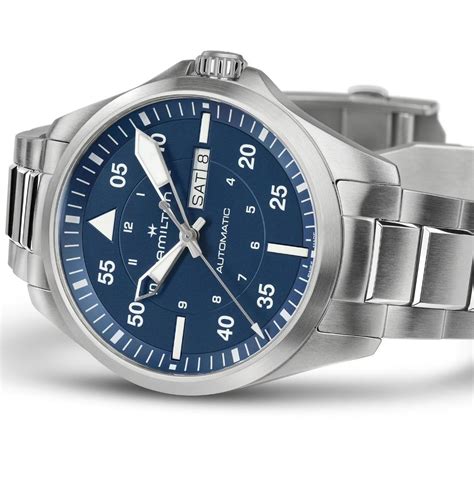 Hamilton Khaki Aviation Pilot Day Date Auto H64635140 - 42mm Edelstahl, blaues Zifferblatt, Edelstahlarmband