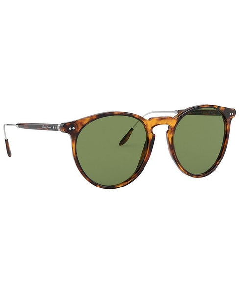 Ralph Lauren RL 8181P 5249/4E Unisex Sunglasses - Antique Havana Frame with Green Lenses