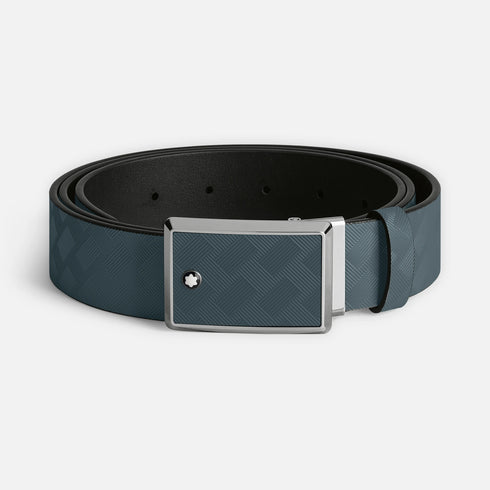 Montblanc Extreme 3.0 35mm Leather Belt 199104 - Avio Blue, Palladium-Finish Buckle