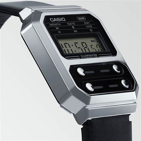 CASIO & VINTAGECasio A100WEL - 1AEF Vintage Digital Watch - Stainless Steel Bracelet, Black DialWATCHESEcecile
