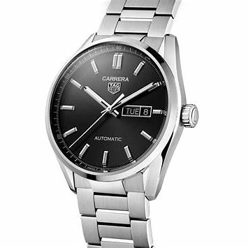 TAG HEUERTAG Heuer Carrera Calibre 5 WBN2010.BA0640 Men's Watch - Black Dial, Steel BraceletWATCHESEcecile