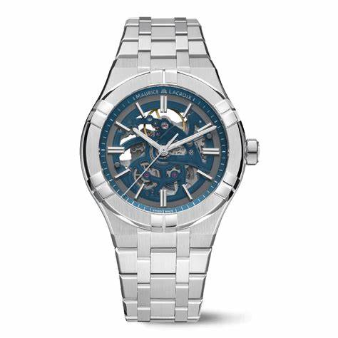 MAURICE LACROIXMaurice Lacroix Aikon Automatic Skeleton AI6008 - SS002 - 031 - 1 Men's Watch - Blue Skeleton Dial, Stainless Steel Case and BraceletWATCHESEcecile