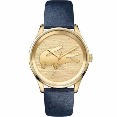 Orologio Lacoste 2000996 Donna - Cassa in oro, cinturino in pelle blu, 38mm