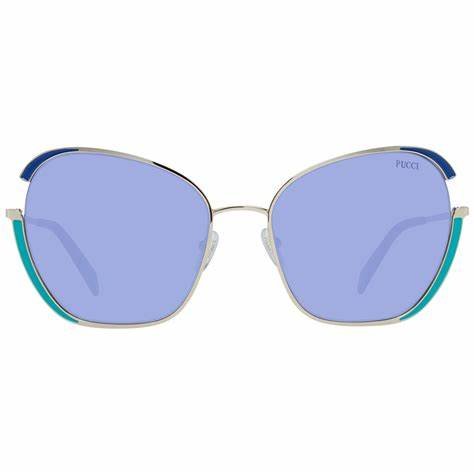 EMILIO PUCCIEmilio Pucci EP0131 5828W Women's Butterfly Sunglasses – Gold Metal Frame, Blue Gradient Lenses, Ø 58mmEYEWEAREcecile