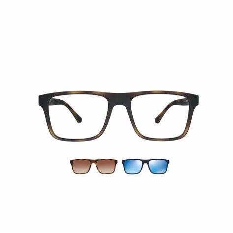 Emporio Armani EA4115 5089/1W 54 Men's Eyeglasses with Two Interchangeable Clip-Ons