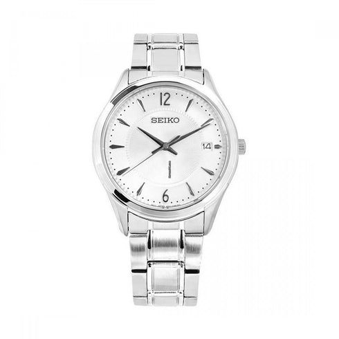 Seiko SUR417P1 Men's Watch – Stainless Steel, White Dial, 39mm