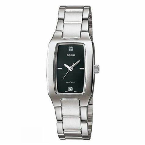 CASIO & VINTAGECasio LTP - 1165A - 1C2DF Women's Quartz Watch – Black Dial, Stainless Steel BraceletWATCHESEcecile
